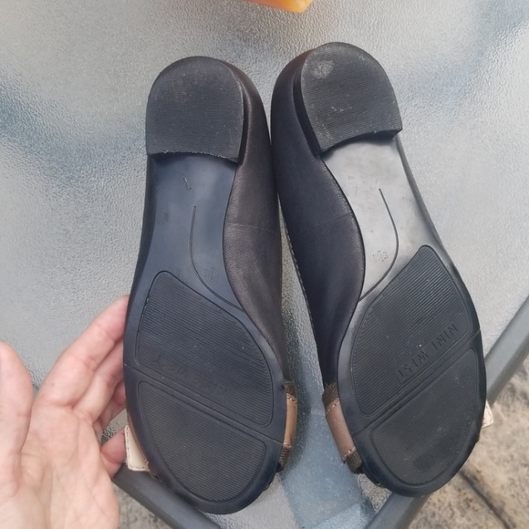 NINE WEST PEEP TOE BUCKLE TOP FLATS - Picture 6 of 8